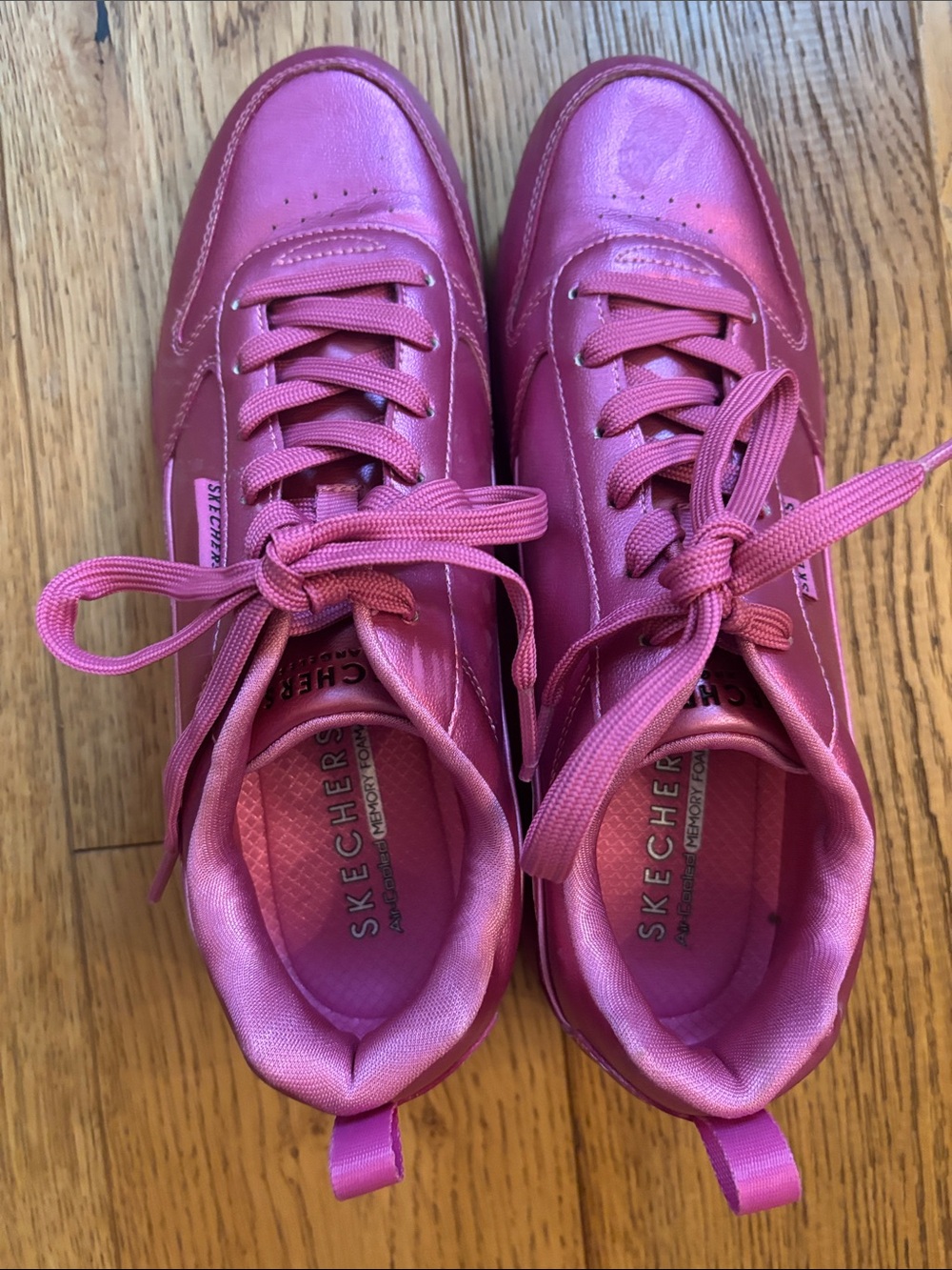 Skechers Women's Metallic Fuchsia Athletic Sneakers
